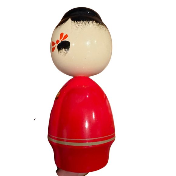 Vintage Genuine Wajima Lacquer Kokeshi Doll Set of 2 (Girl & Boy) - Picture 8 of 11